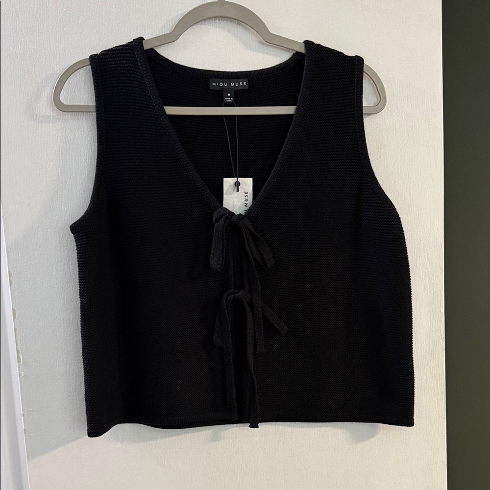 Tie Front Sweater Vest